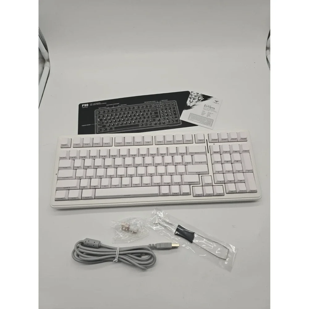 AULA F99 Wireless Mechanical Keyboard RGB Backlit Gaming White Hot-Swappable